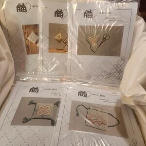 5 Sew Fun Needlework Patterns Bargello Ornaments Fob Ort Bag Scissor Case B23